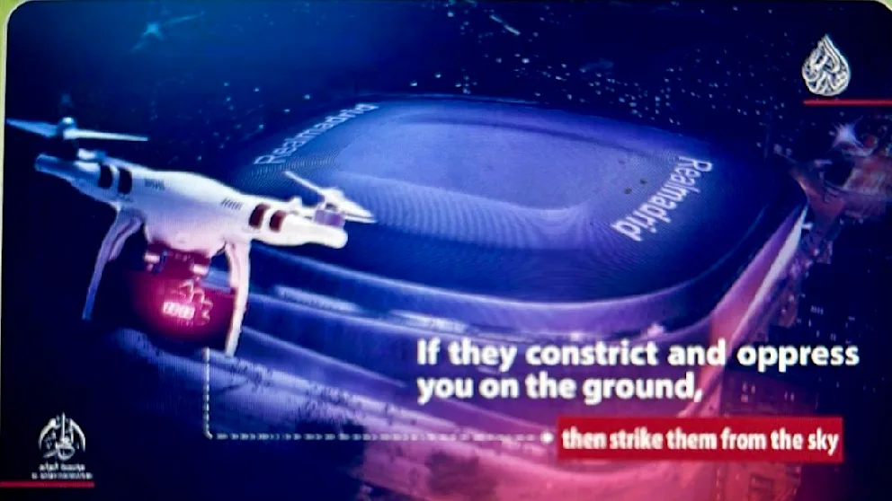 Террор на чемпионате Европы: на фотографии журнала изображен дрон, летящий к стадиону. Фото: BILD