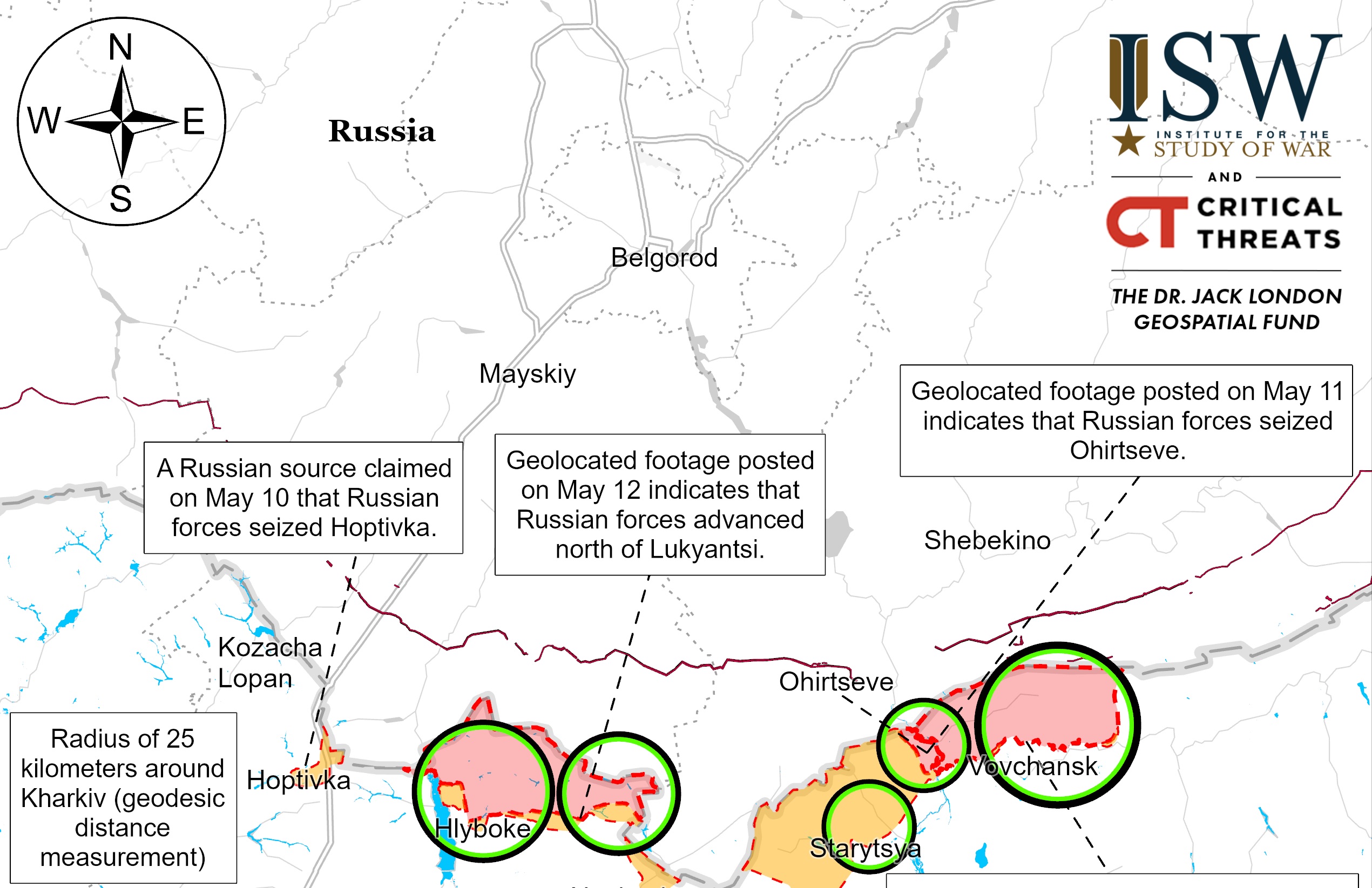 ISW - карта фронта на севере от Харькова