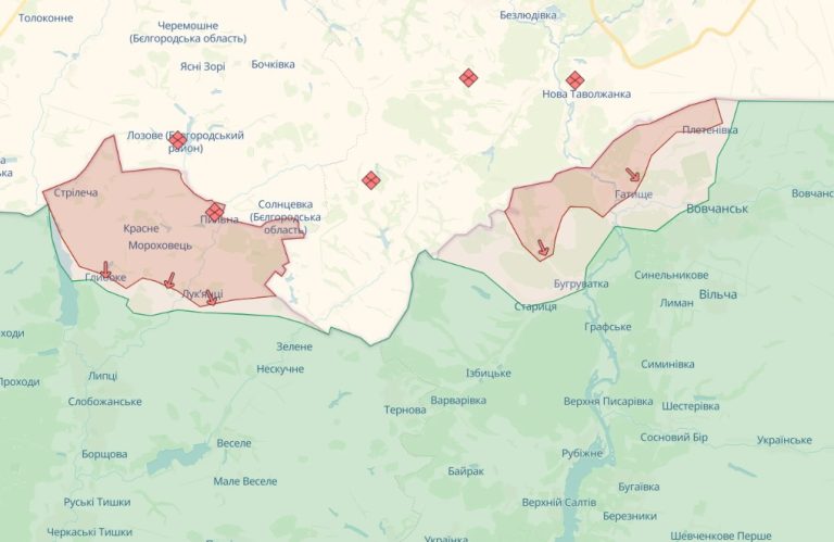 Зміни на мапі DeepState: у ворога просування на Харківщині