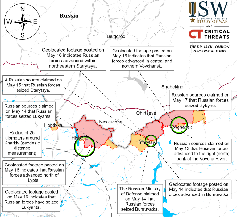 ISW оценил линию фронта и слова Путина об отсутствии планов захватить Харьков