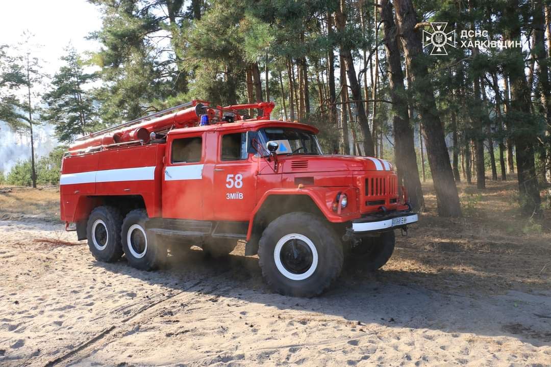 Пять лесных пожаров бушуют на Харьковщине (фото)
