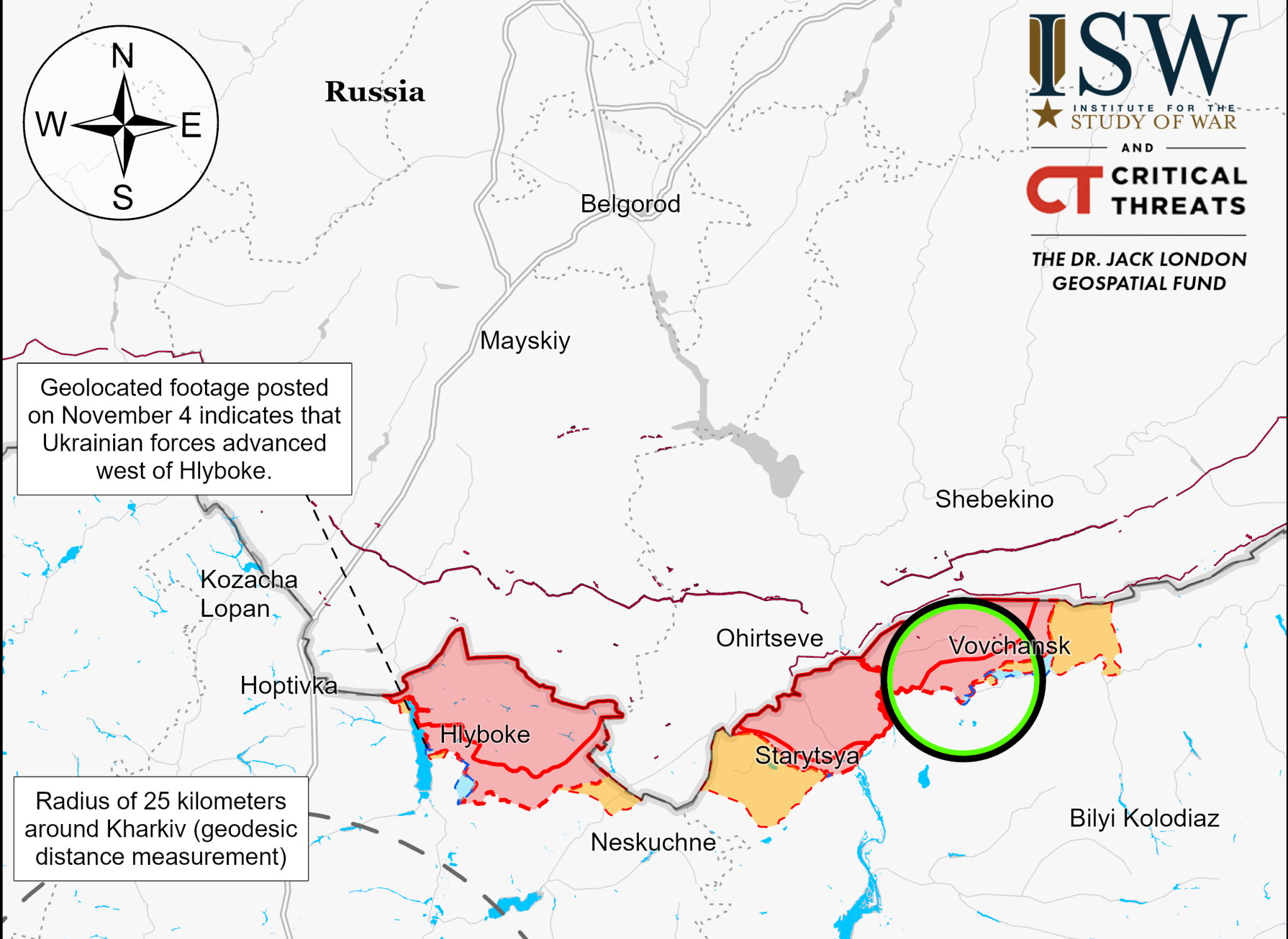 ISW: на півночі Харківщини РФ почала накопичувати сили та боєприпаси до зими