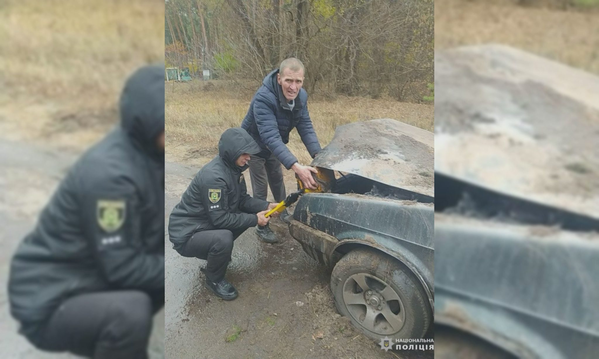На Харківщині машина спалахнула на ходу, всередині був водій – поліція