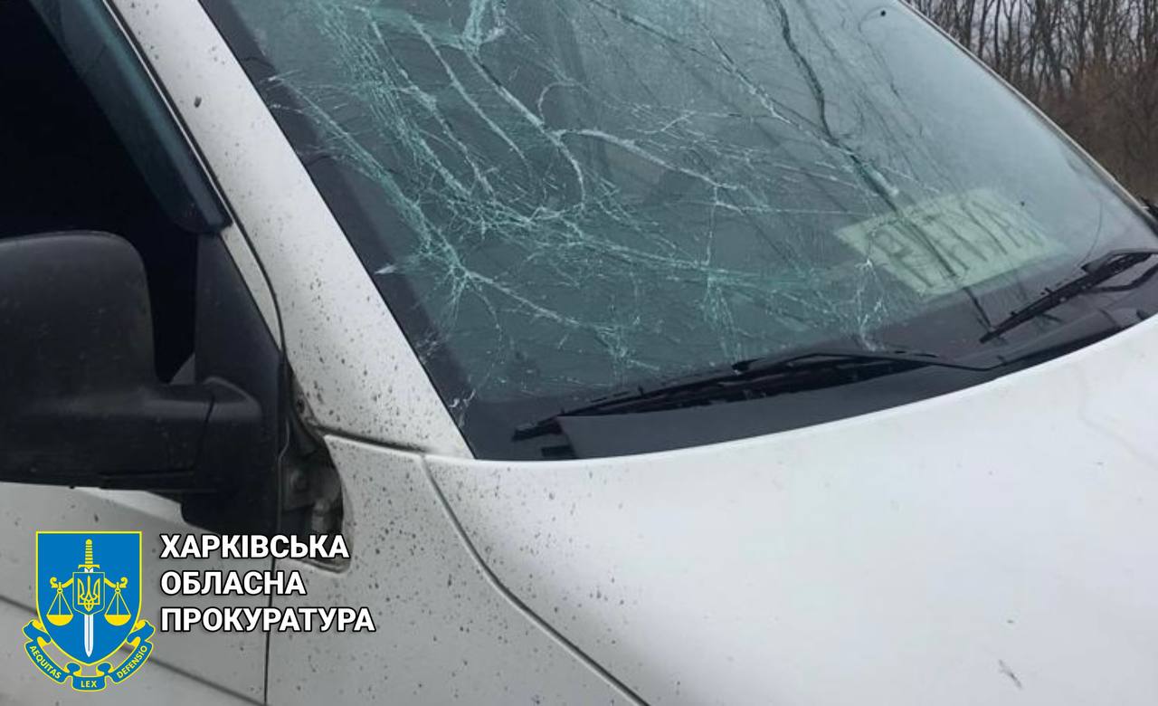 БпЛА «Молния» атаковал авто для ритуальных услуг на Харьковщине (фото)