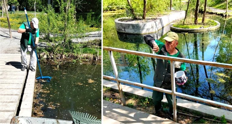 У Харкові чистять водоймища та наводять лад на клумбах (фото)