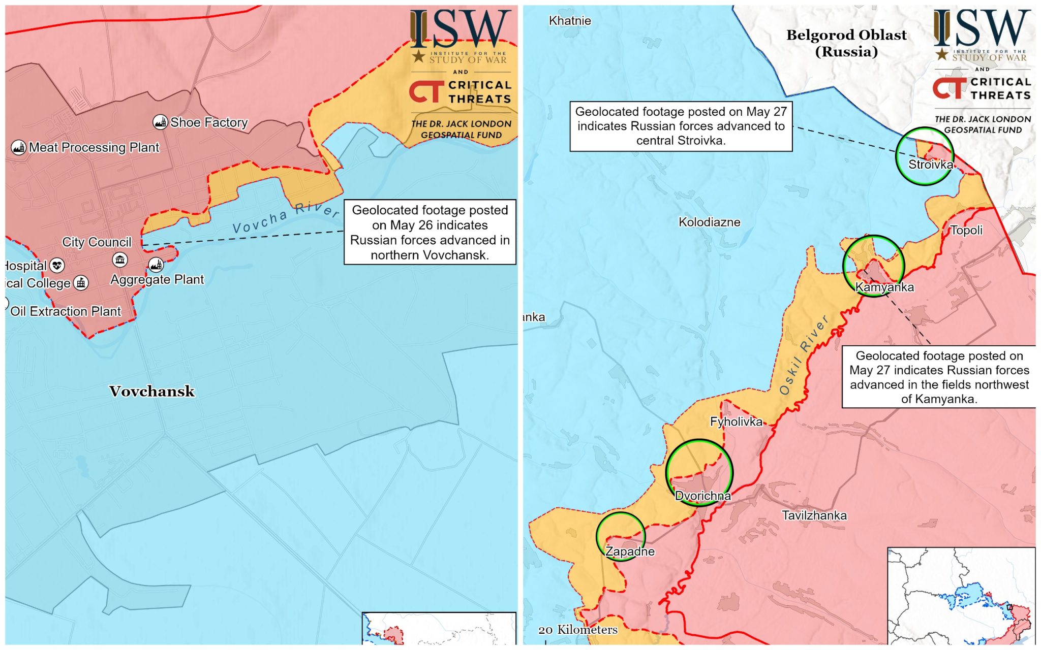 ISW: россияне продвинулись в Волчанске и возле Каменки, их ДРГ перешла границу