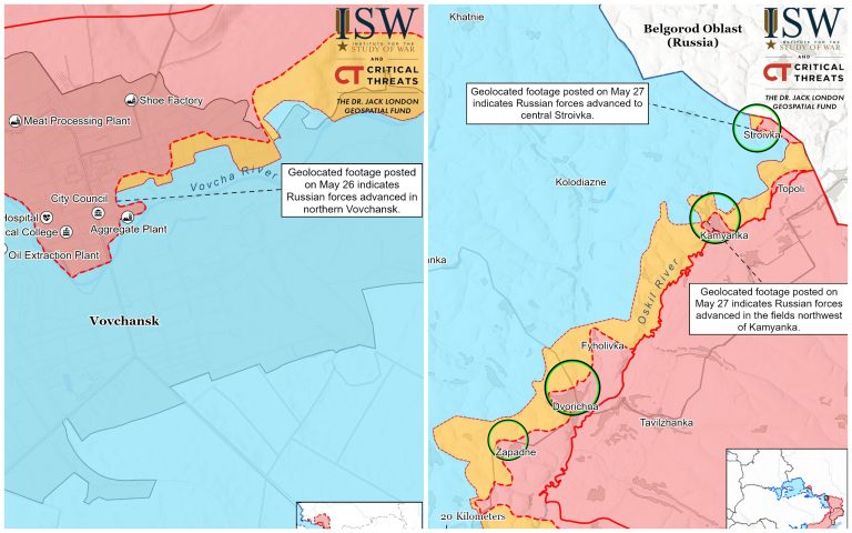 ISW: росіяни просунулися у Вовчанську та біля Кам’янки, ДРГ перейшла кордон