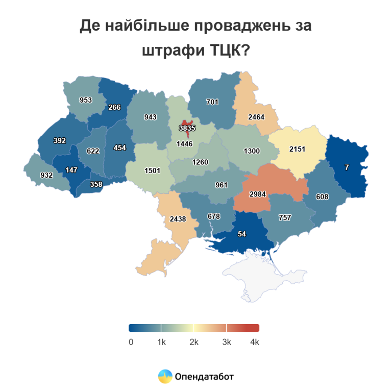 Харьковщина – в ТОП-5 среди регионов по количеству штрафов ТЦК: инфографика