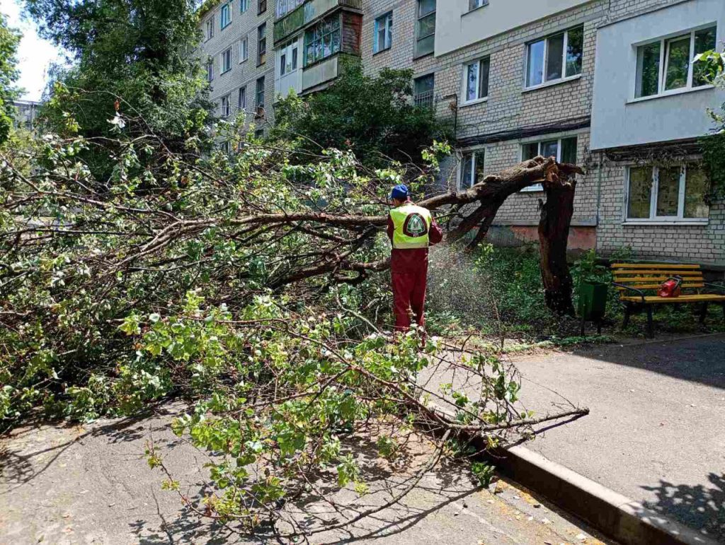 последствия ветра в Харькове