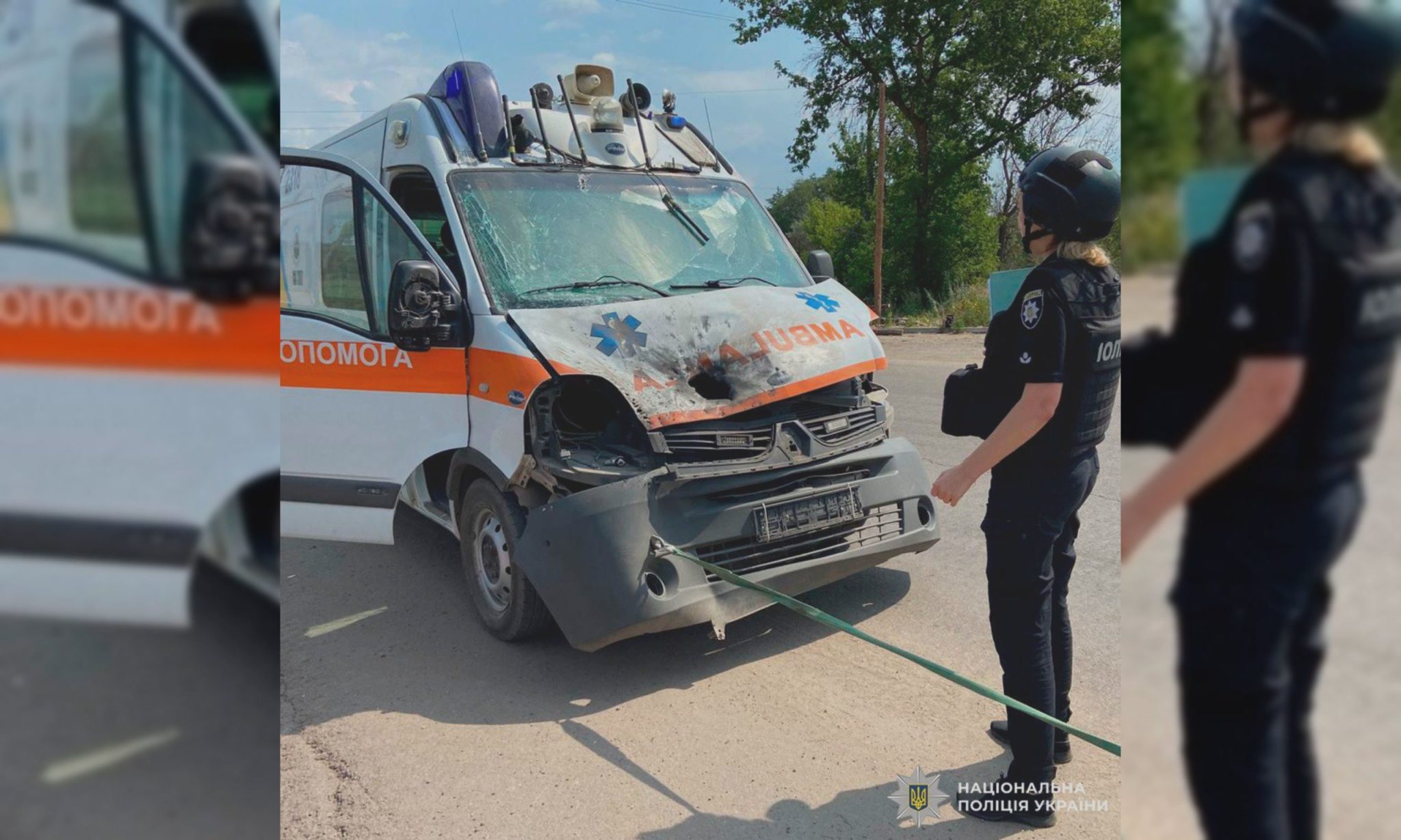 Постраждали медики: ворожий БпЛА влетів в авто «швидкої» на Харківщині (фото)