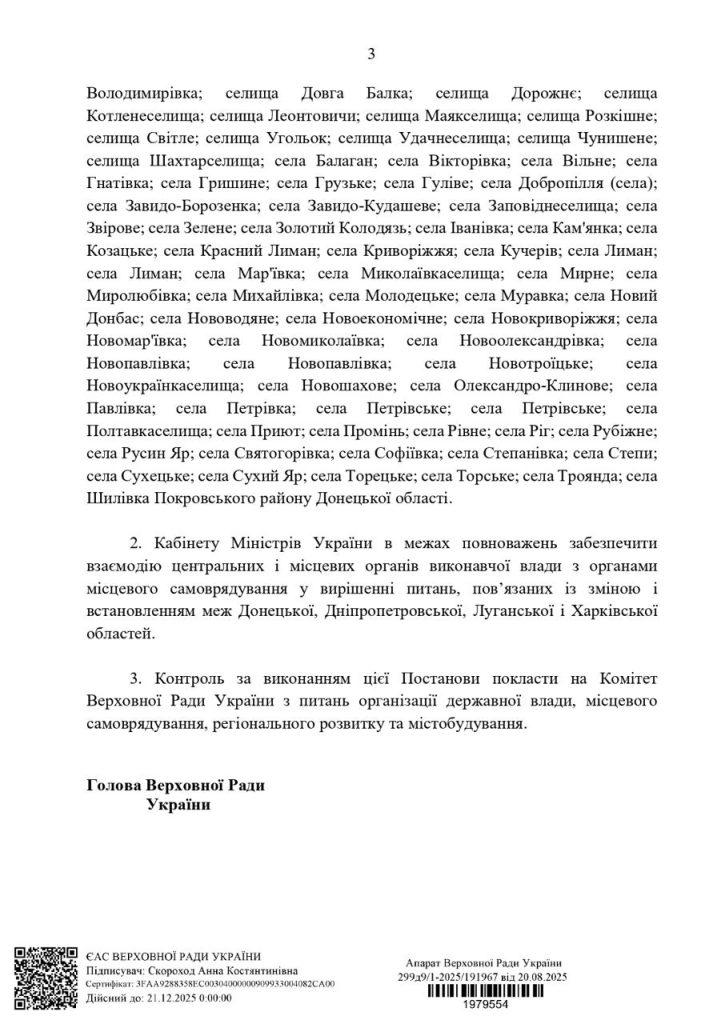 ВР о границах Харьковщины