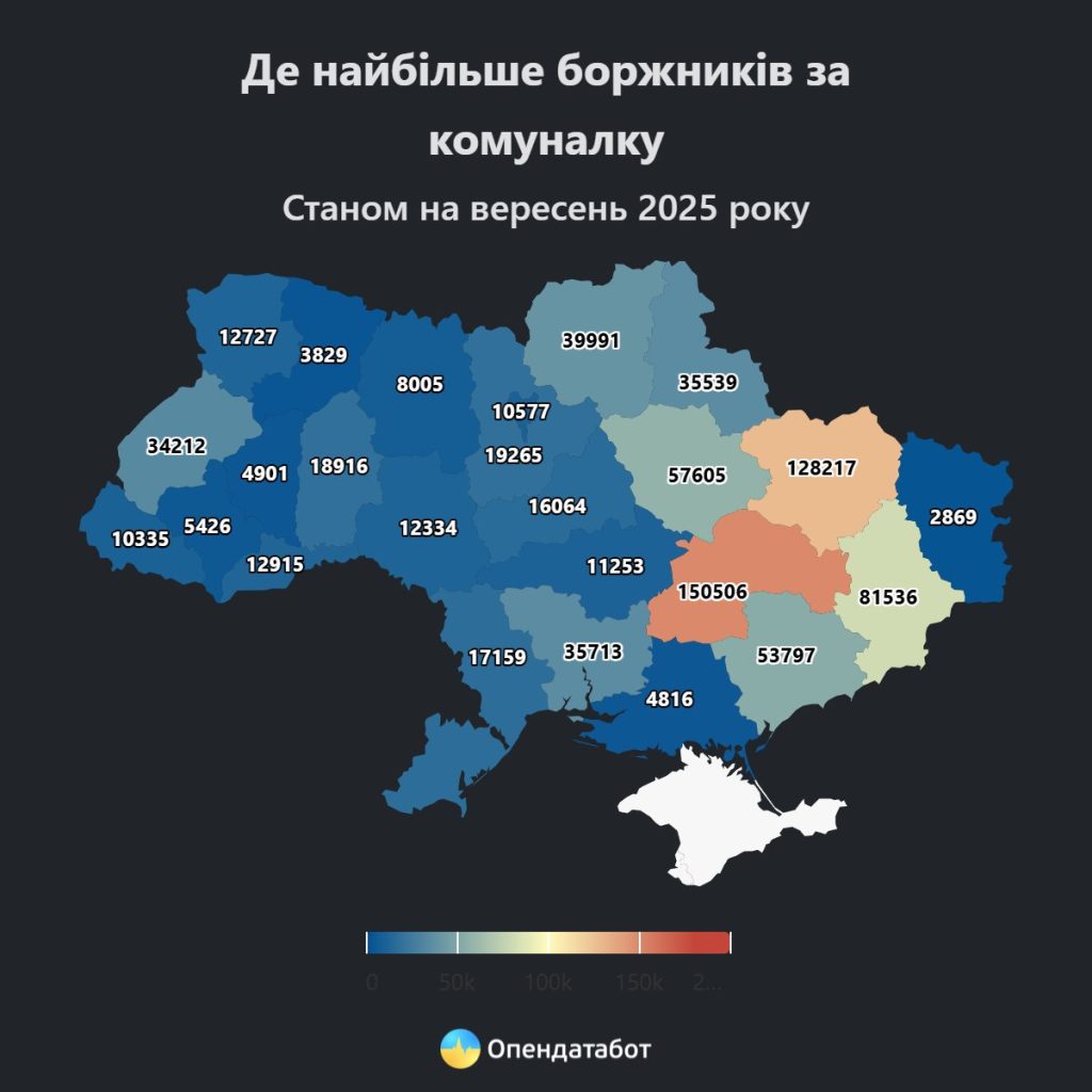 должники за коммуналку на Харьковщине