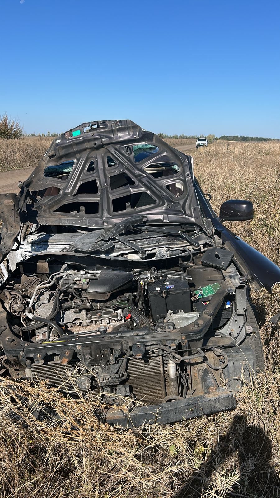 Удар по машине в Сподобовке в Харьковской области