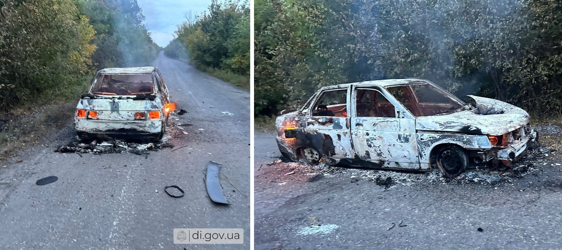 Удар FPV-дрона по машине возле Прудянки в Харьковской области 2
