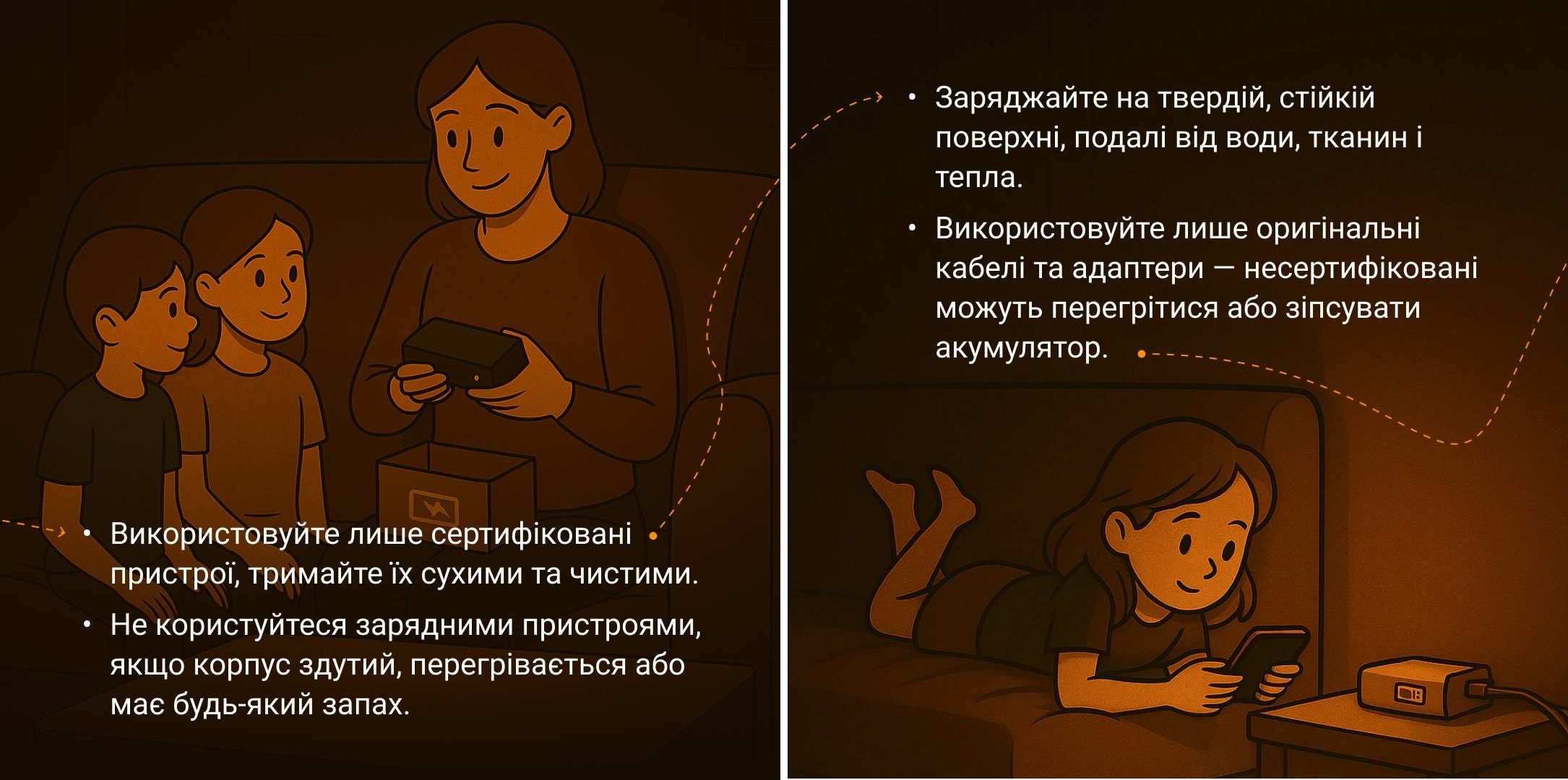 правила зарядки гаджетів від ДСНС