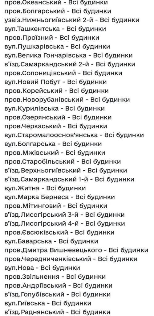 Где в Харькове не будет воді 9 ноября 2025