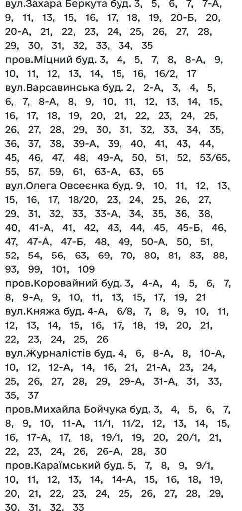 Где в Харькове не будет воді 9 ноября 2025