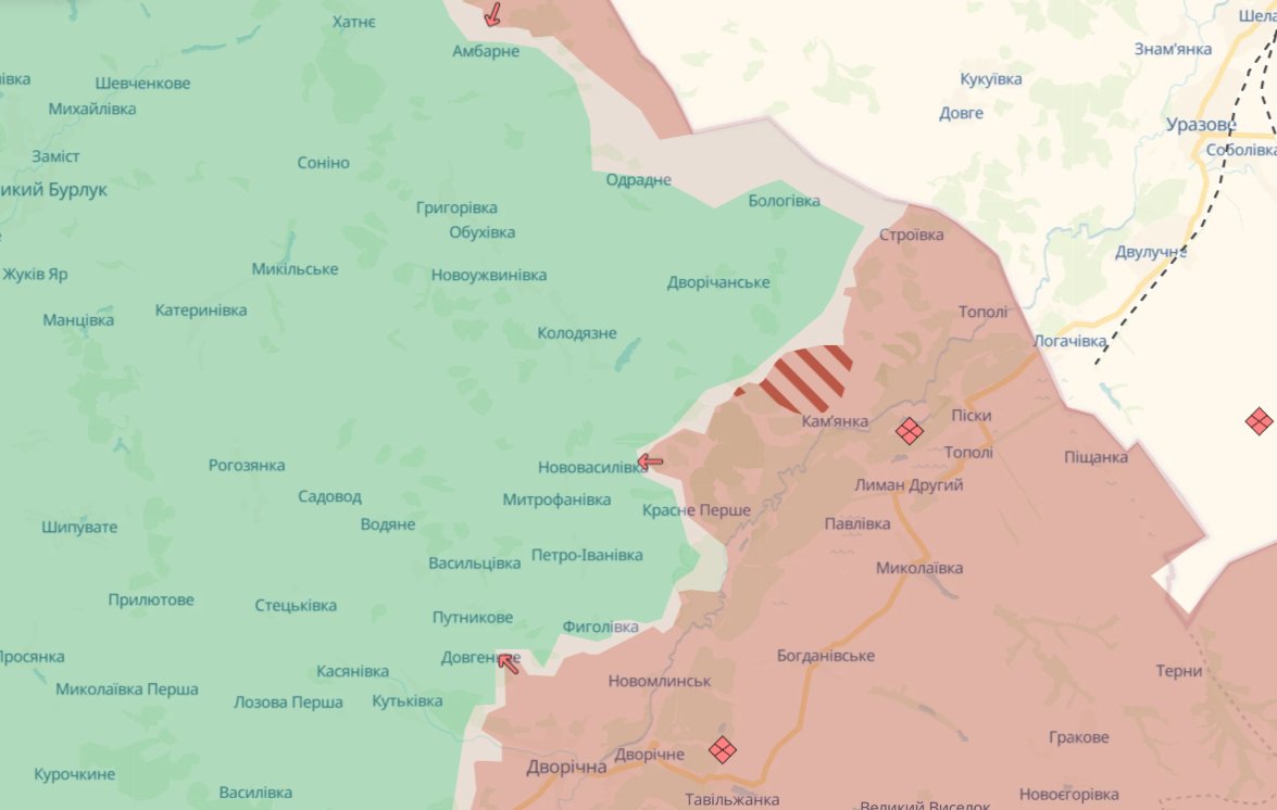 Россияне продвинулись в районе села Каменка на Харьковщине — DeepState