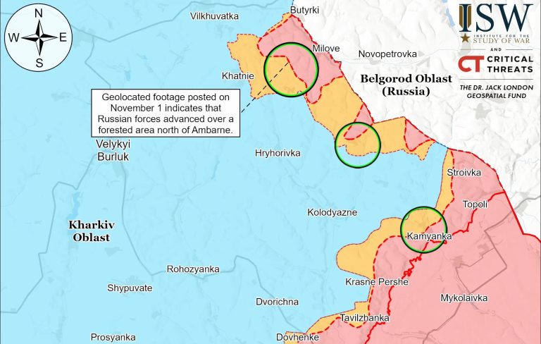 О продвижении военных РФ в приграничье Харьковщины сообщает ISW