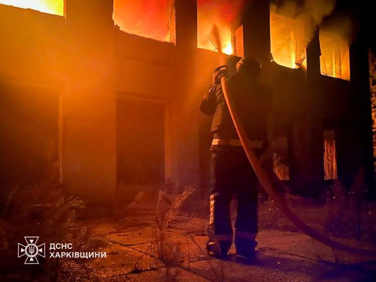 ДСНС: вночі ворог атакував Великий Бурлук – на місці “прильоту” виникла пожежа