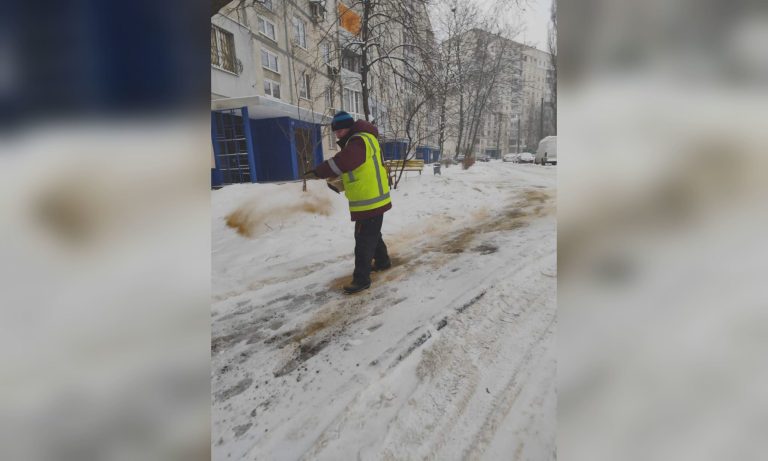 Засніжило: комунальники борються зі снігом у Харкові (фото)