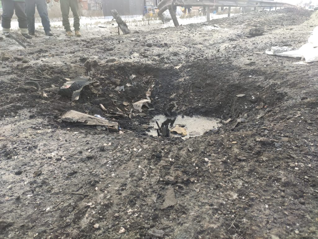 БпЛА влетел в дорогу в Мерефе