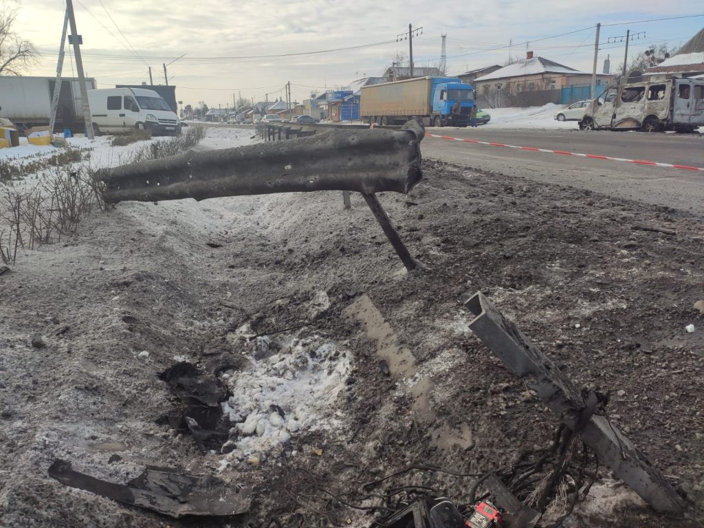 БпЛА влетел в дорогу в Мерефе