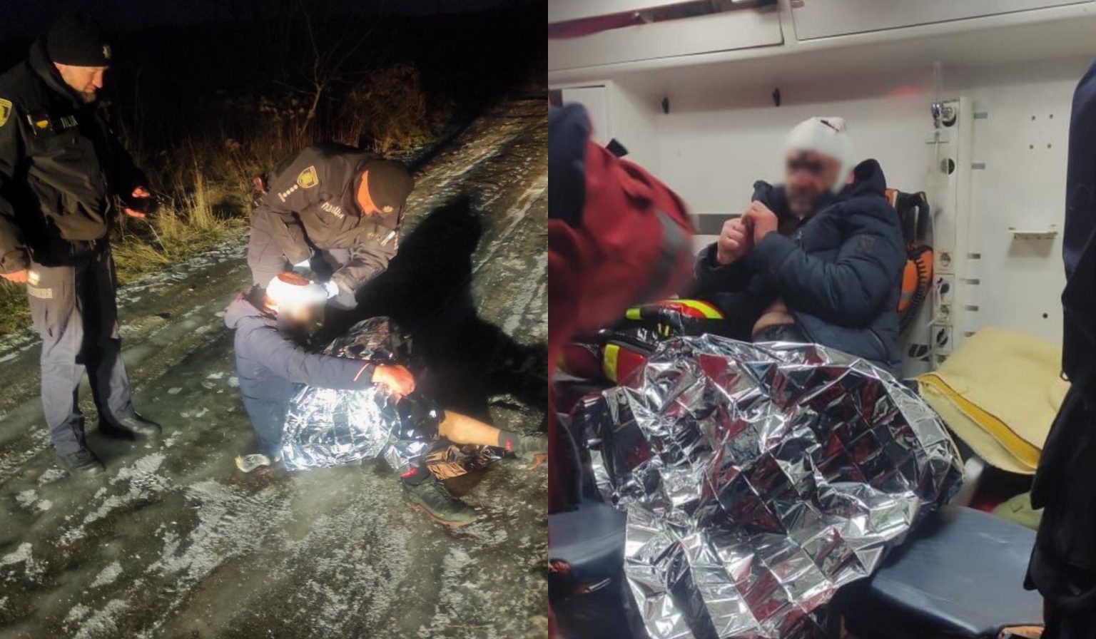 Мужчина поскользнулся и упал лицом на обледенелую дорогу под Харьковом