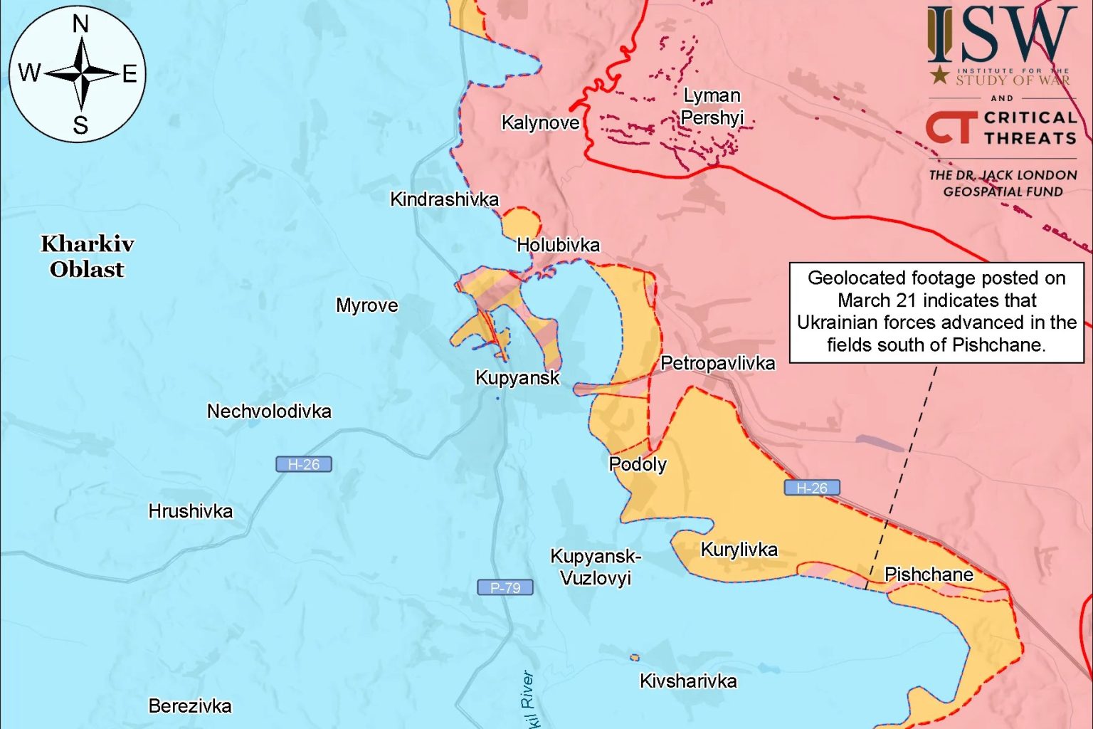 СОУ продвинулись на Купянщине, а ВС РФ ударили по мосту Оскольской ГЭС — ISW