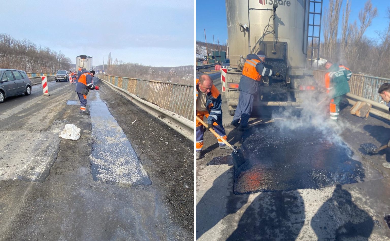 На окружной и Киевской трассе латают ямы: дорожники вспомнили про Евро-2012