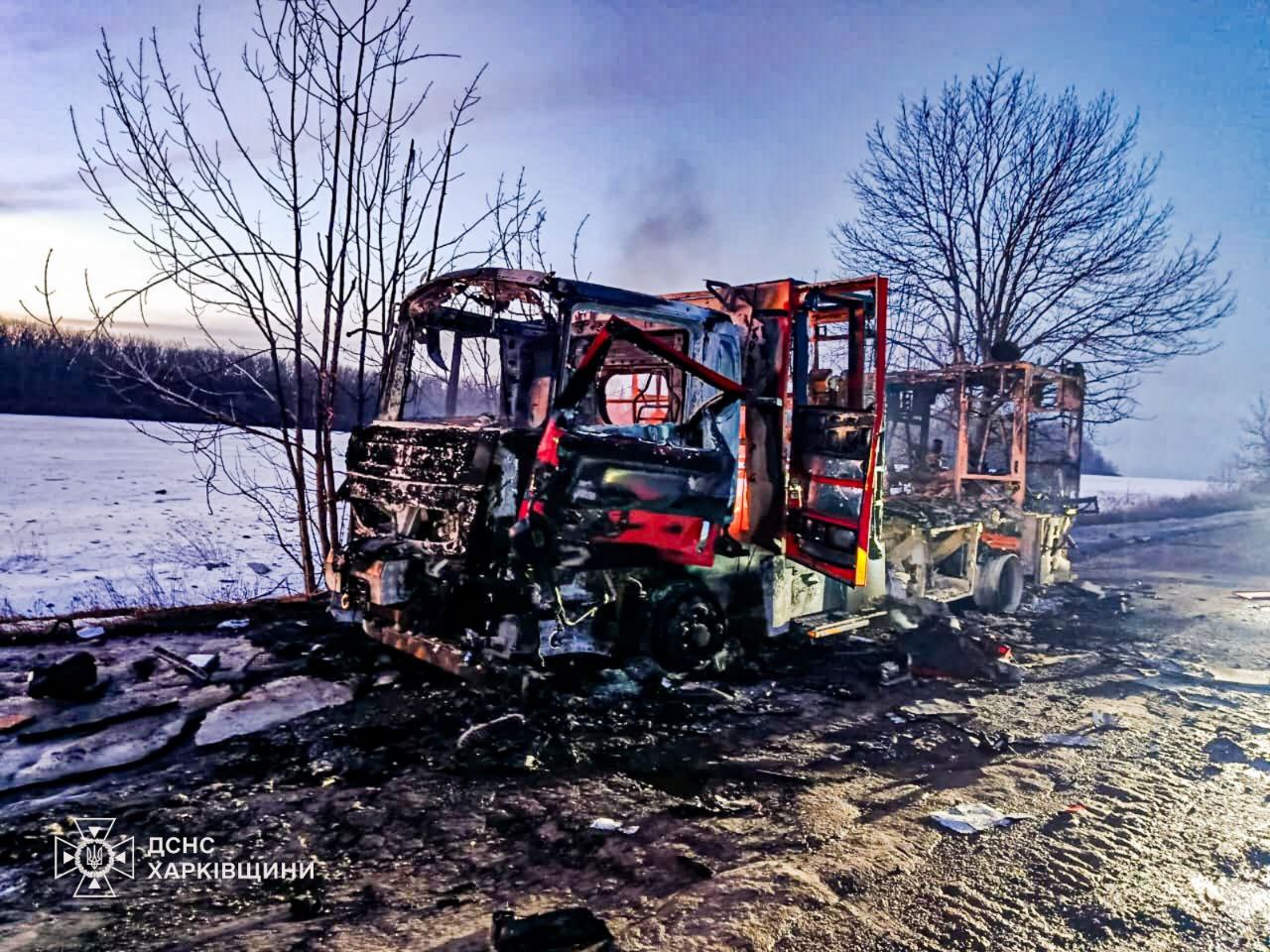 удар по машині ДСНС у Харківській області 2