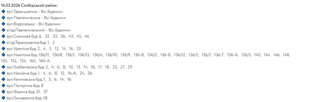 не будет газа в одном из районов Харькова