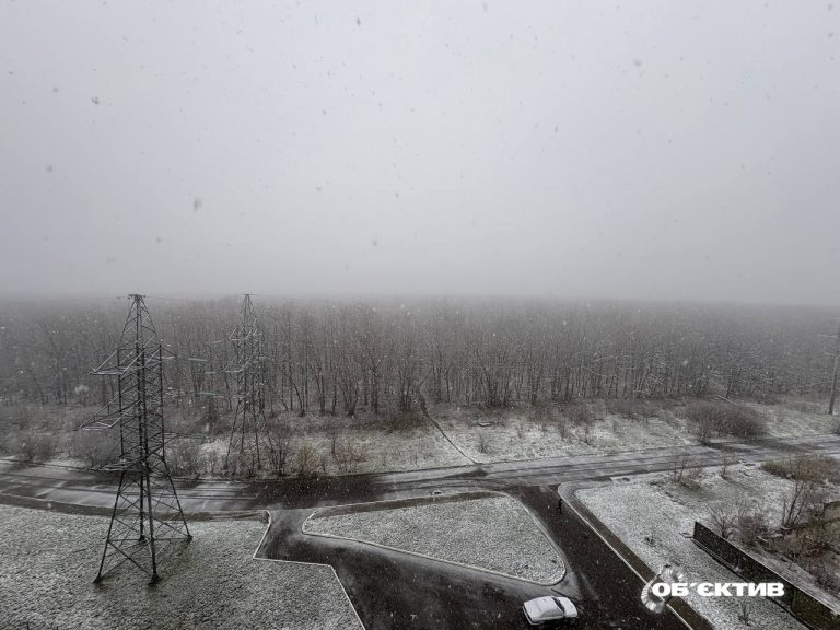 В Харькове 10 апреля пошел снег (фото, видео)