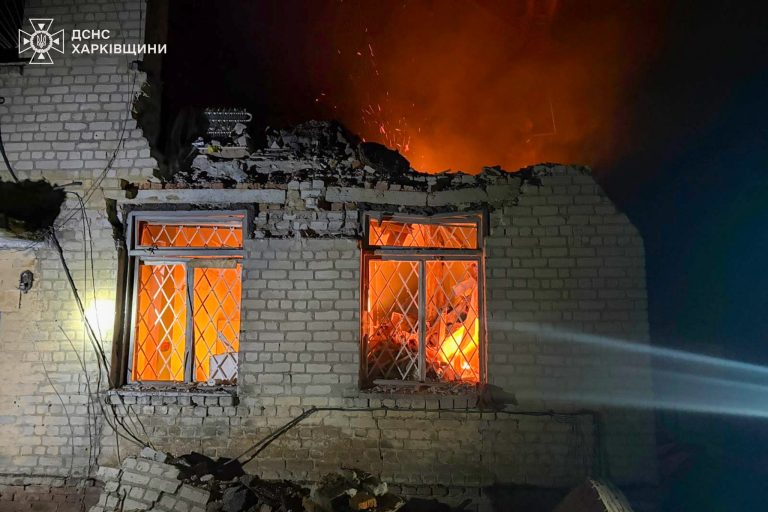 БпЛА ночью ударил по админзданию в Великом Бурлуке — последствия (фото)