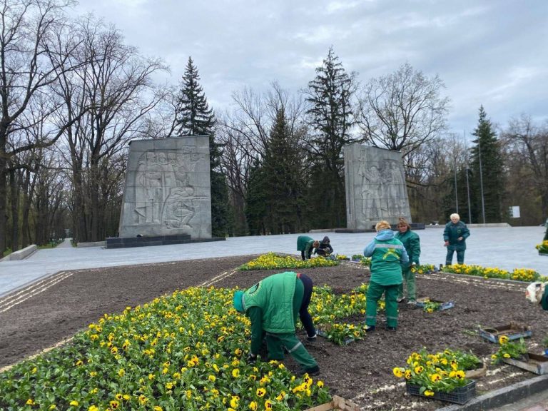 Обустраивают клумбы перед входом в Мемориал Славы: какой орнамент будет (фото)