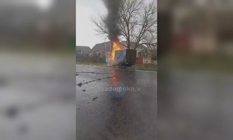 Вражеский дрон попал в «Газель» на Харьковщине: водитель погиб (видео)