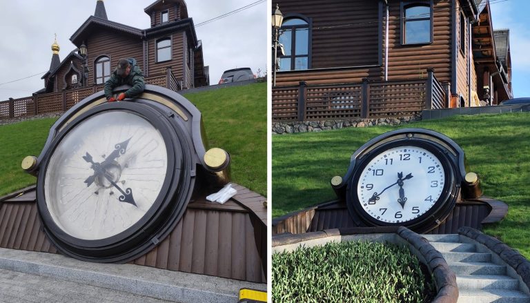 Часы вернули на место в Харькове (фото)