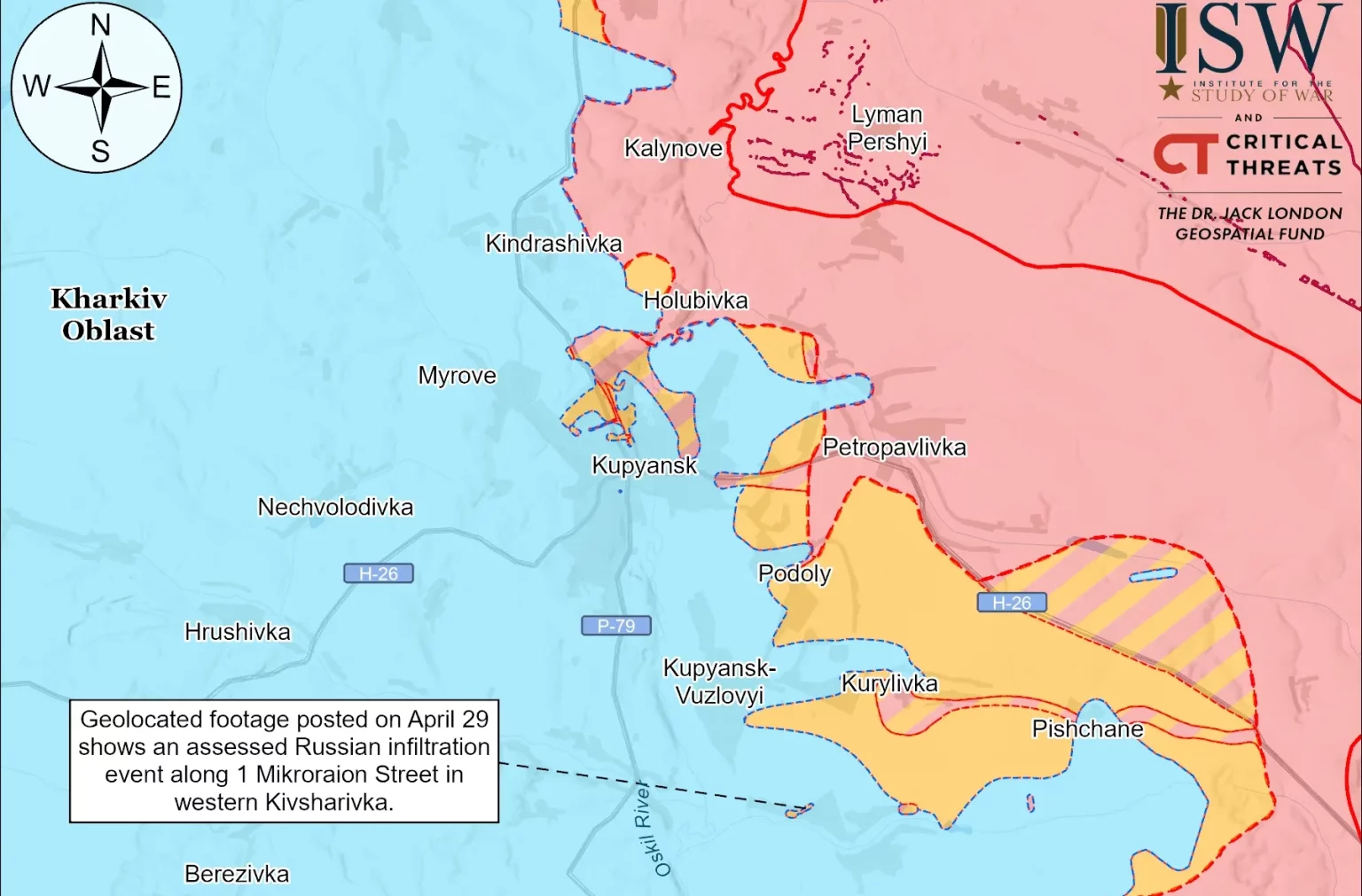 РФ заявила об успехах на трех направлениях на Харьковщине – ISW