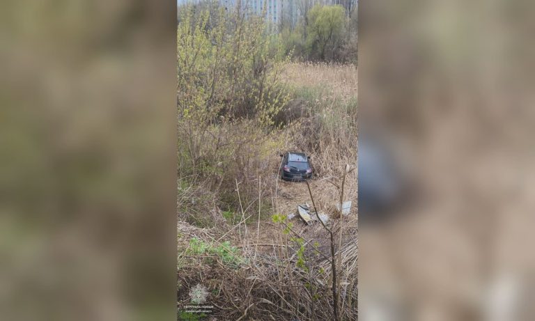 Пьяный водитель слетел в кювет в Харькове – патрульная полиция