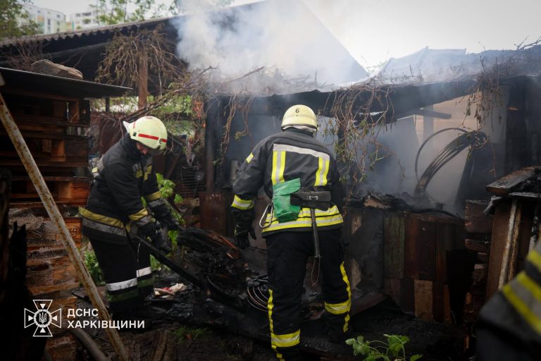 В ГСЧС показали, как тушили пожар, напугавший харьковчан (видео, фото)