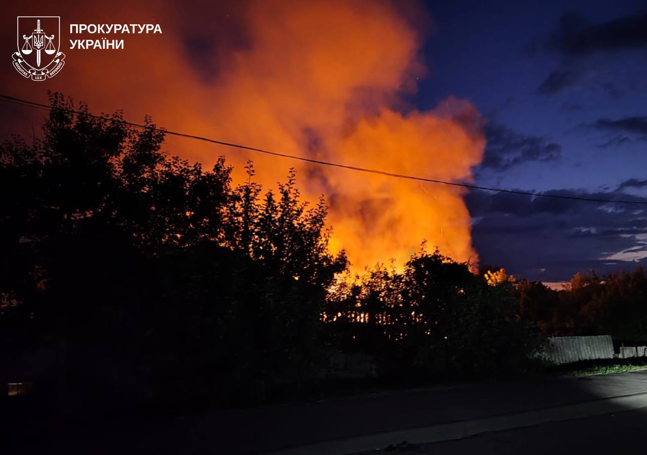 пожар на месте прилета в Харьковской области 24 июня 2026