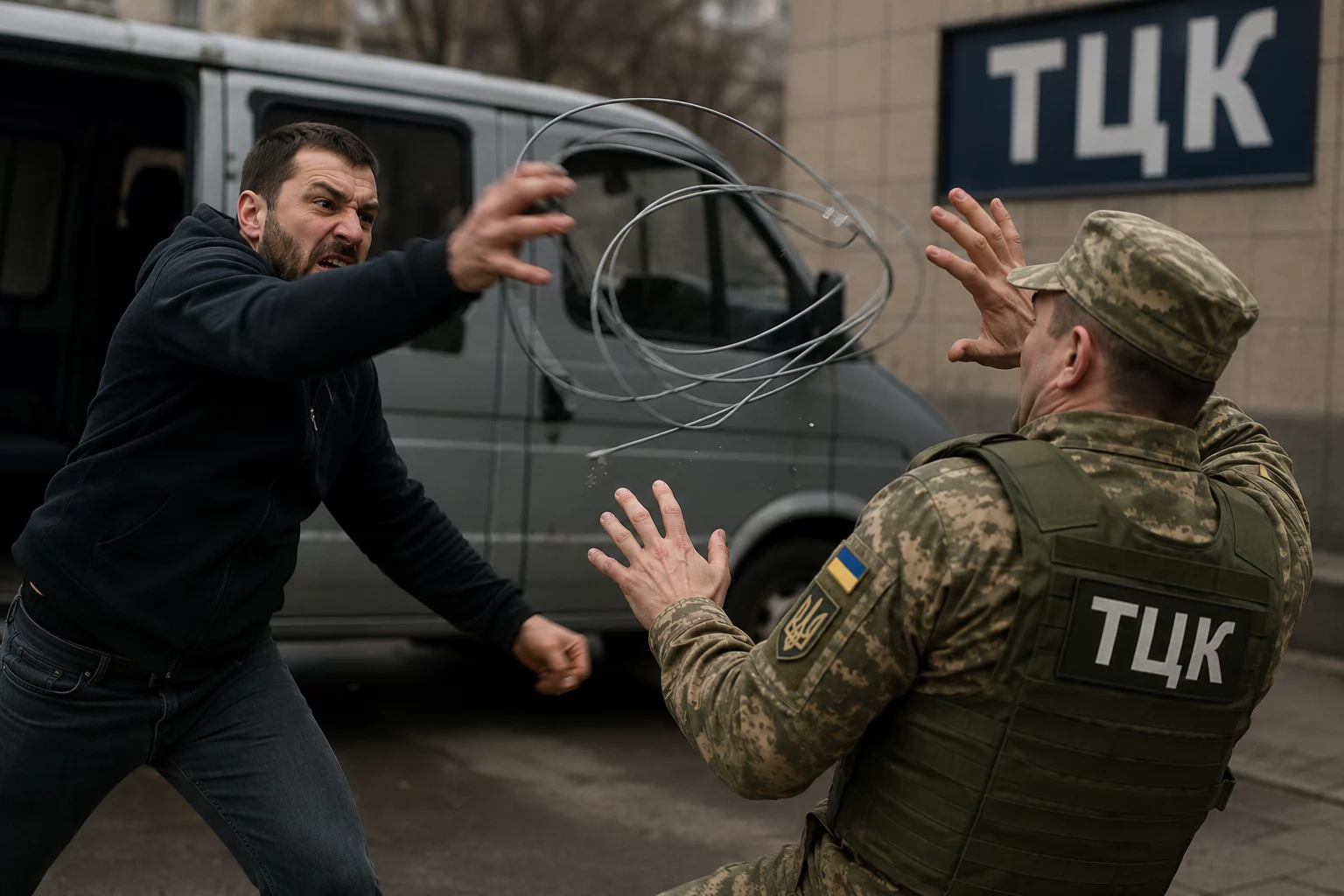 Бросил в работника ТЦК металлический прут: мужчине с Харьковщины грозит 12 лет
