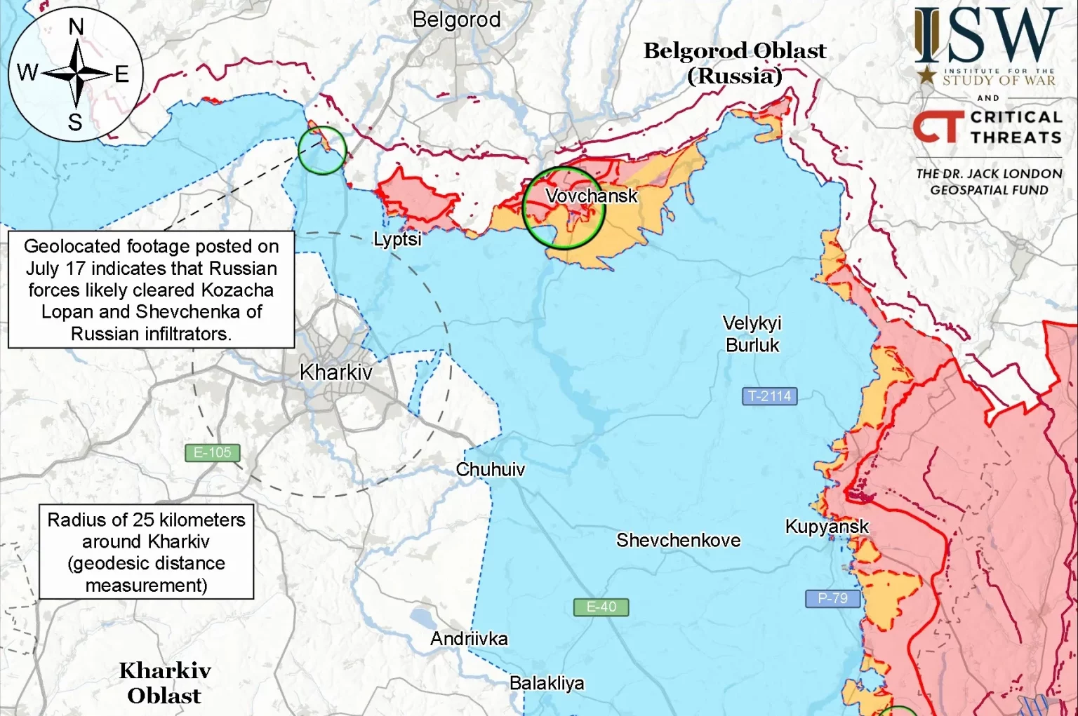 ISW: Украинские силы вытесняют войска РФ на Харьковщине