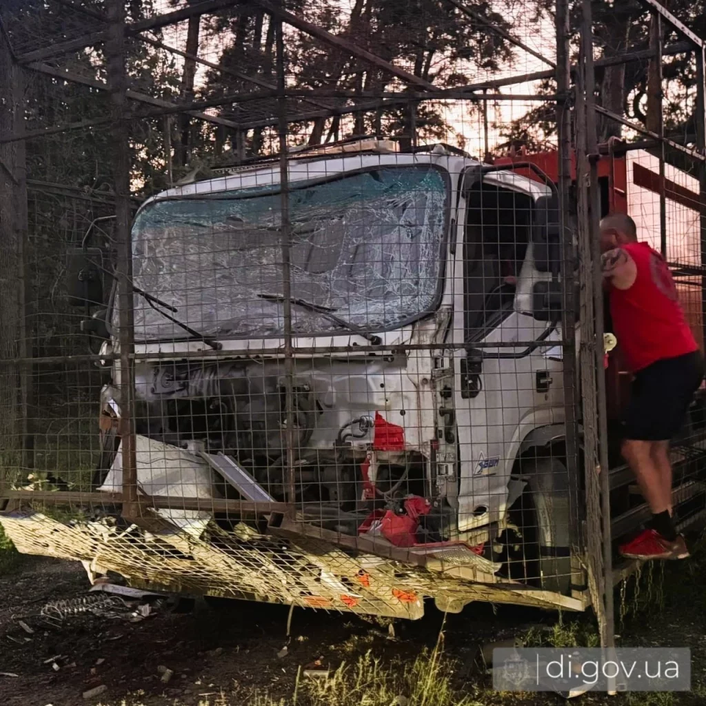 Удар по мусоровозу на Дергачевщине 3 августа
