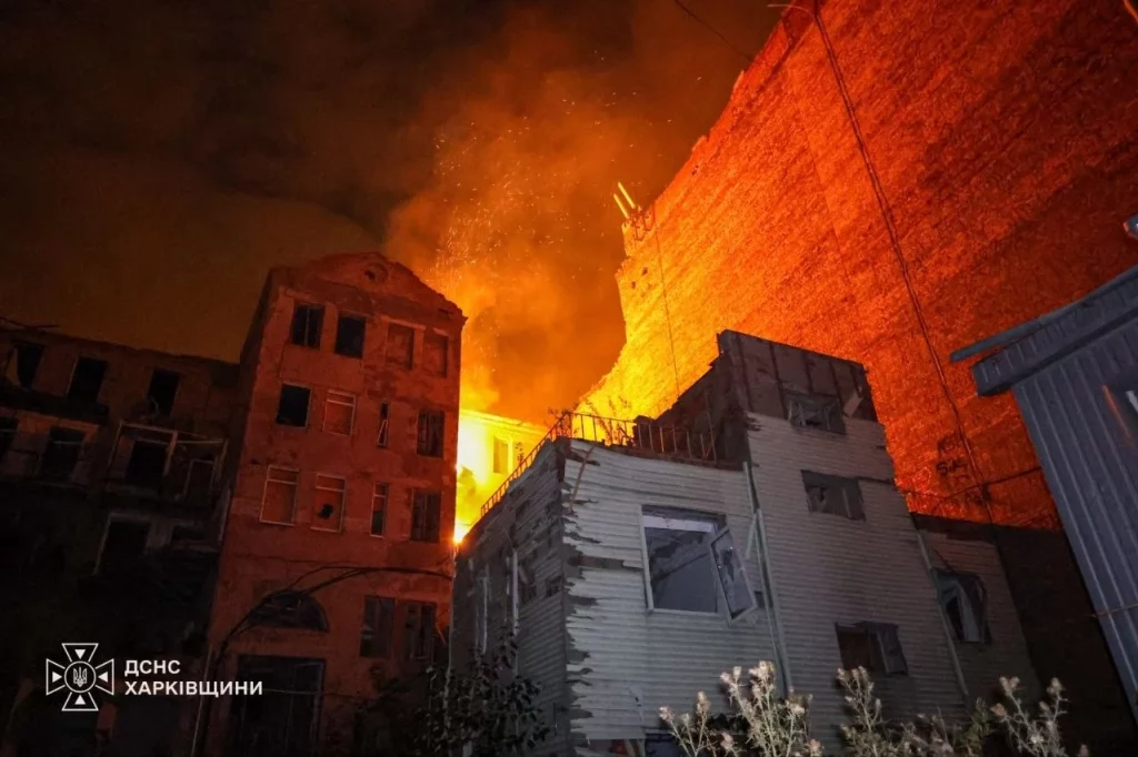 Пожар в центре Харькова 15 сентября