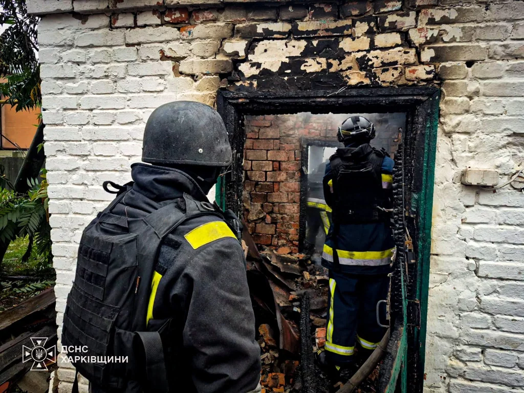 Пожар после удара БпЛА в Богодухове