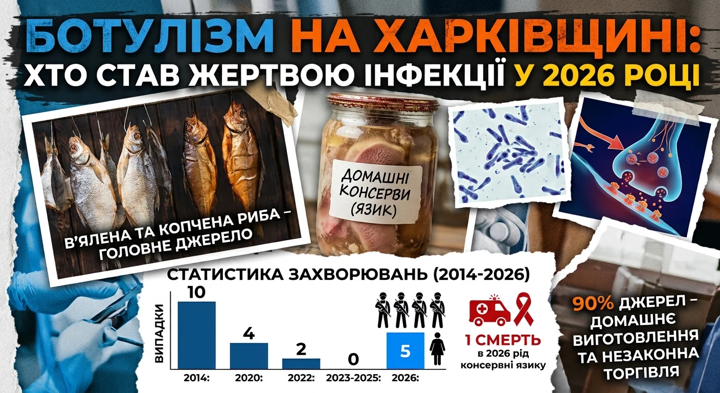 Ботулизм на Харьковщине: кто стал жертвой инфекции в 2026 году