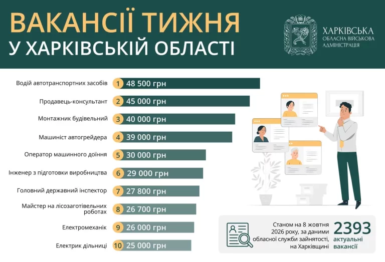 Работа в Харькове и области: топ-10 вакансий, зарплаты почти до 50 тыс. грн